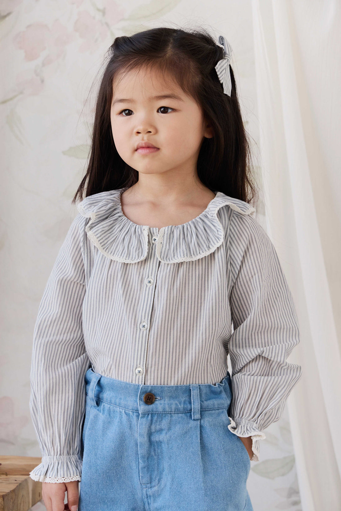 Organic Cotton Dovie Blouse - Harbour Stripe Childrens Top from Jamie Kay USA