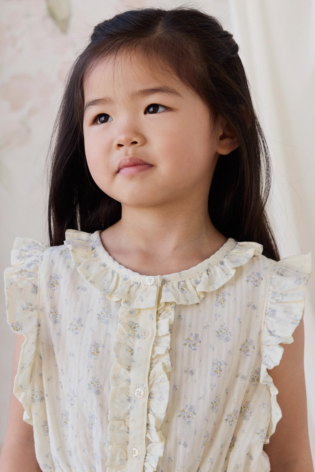 Organic Cotton Calianna Top - Justine Vanilla Sky Childrens Top from Jamie Kay USA