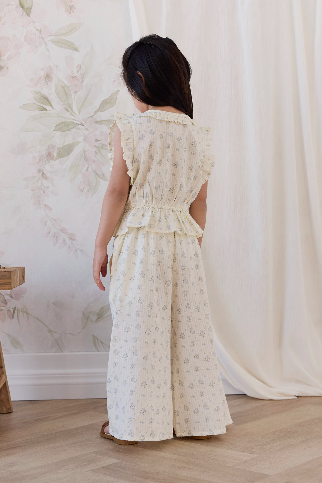 Organic Cotton Cosette Pant - Justine Vanilla Sky Childrens Pants from Jamie Kay USA