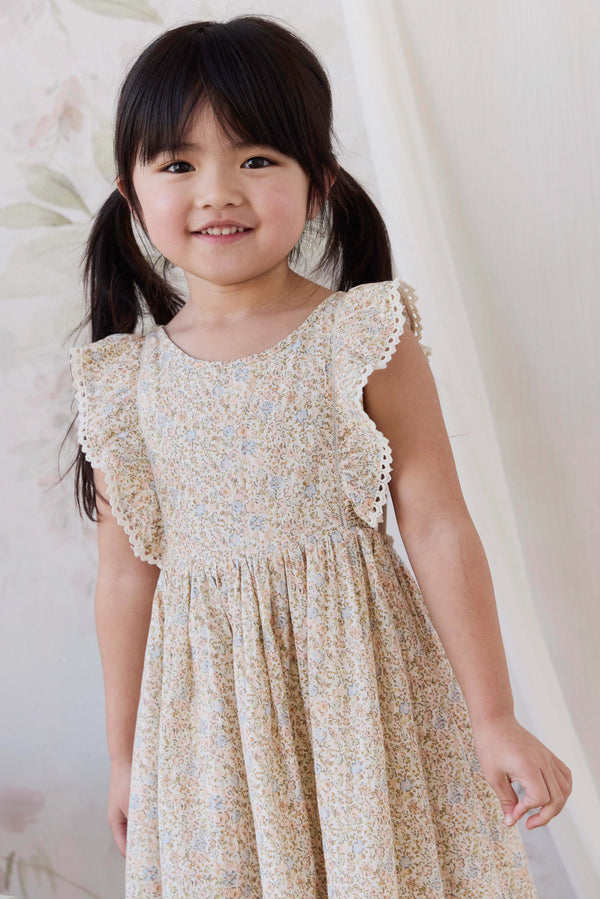Organic Cotton Helene Dress - Tully Peach Childrens Dress from Jamie Kay USA