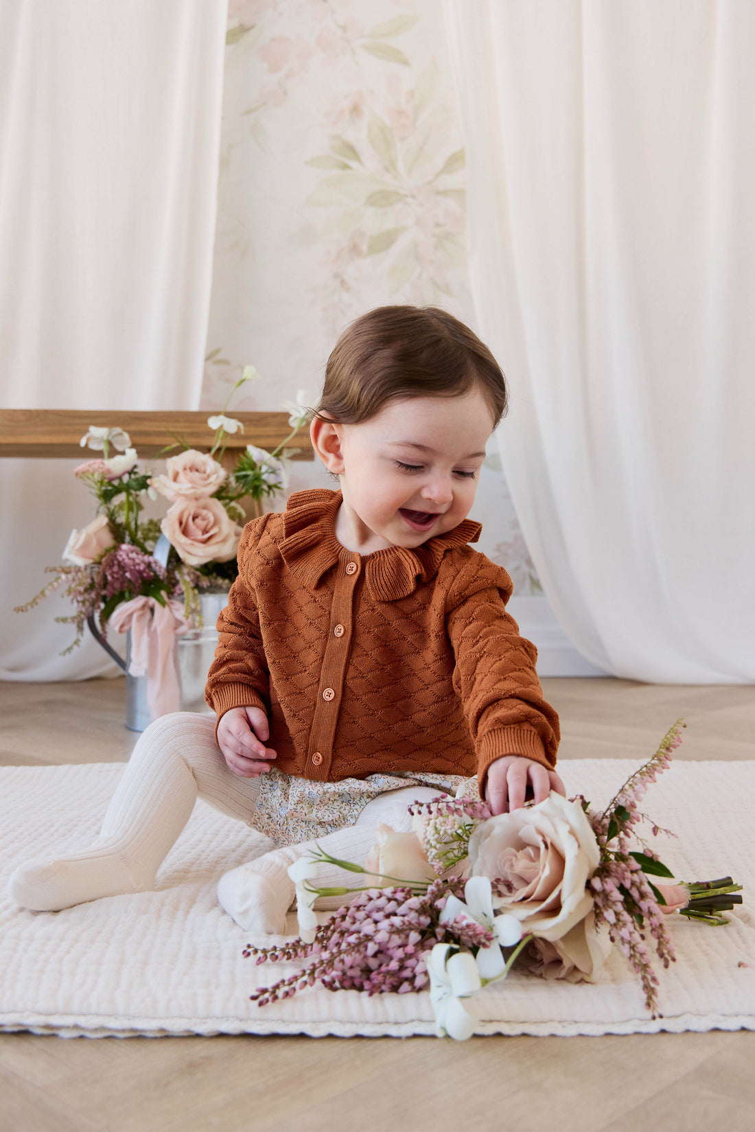 Alison Cardigan - Dusty Ginger Childrens Cardigan from Jamie Kay USA