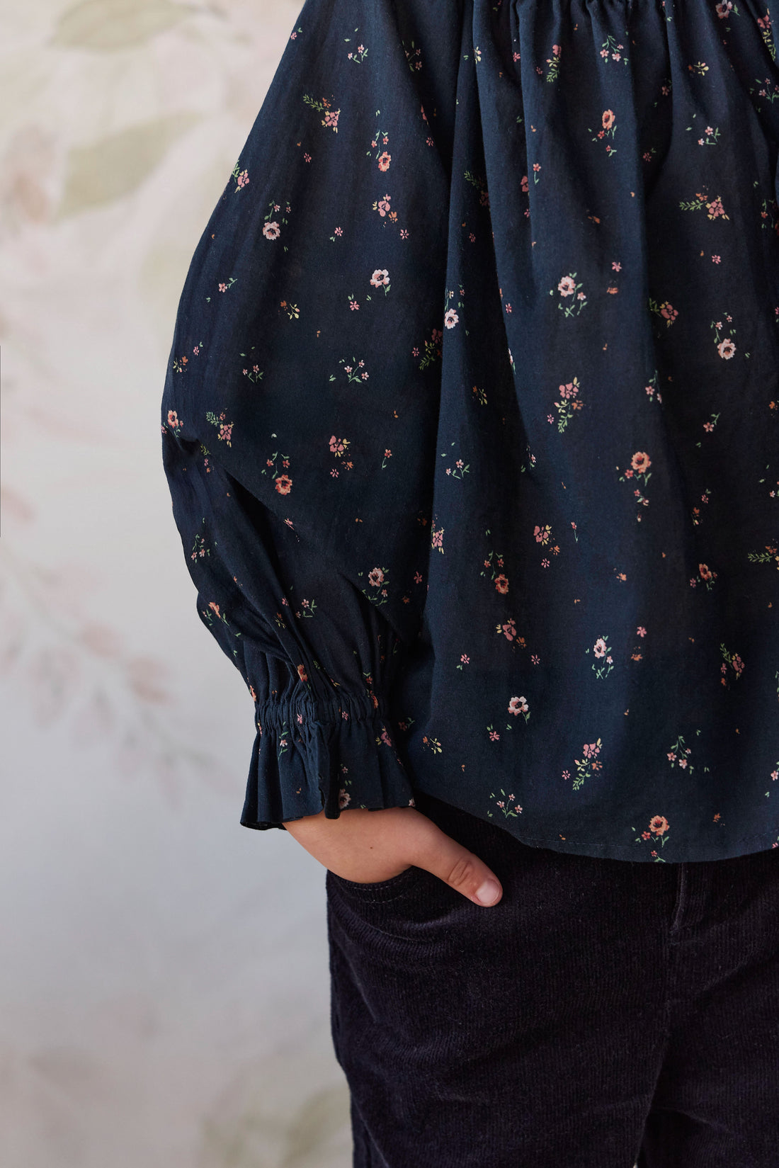 Organic Cotton Acacia Blouse - Eloise Navy Childrens Top from Jamie Kay USA