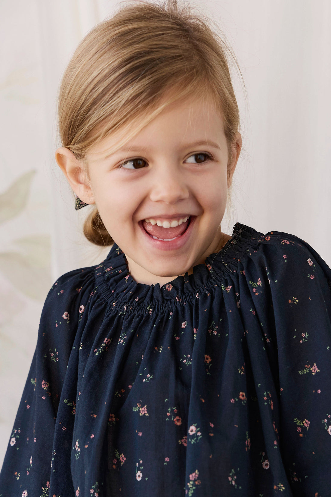 Organic Cotton Acacia Blouse - Eloise Navy Childrens Top from Jamie Kay USA