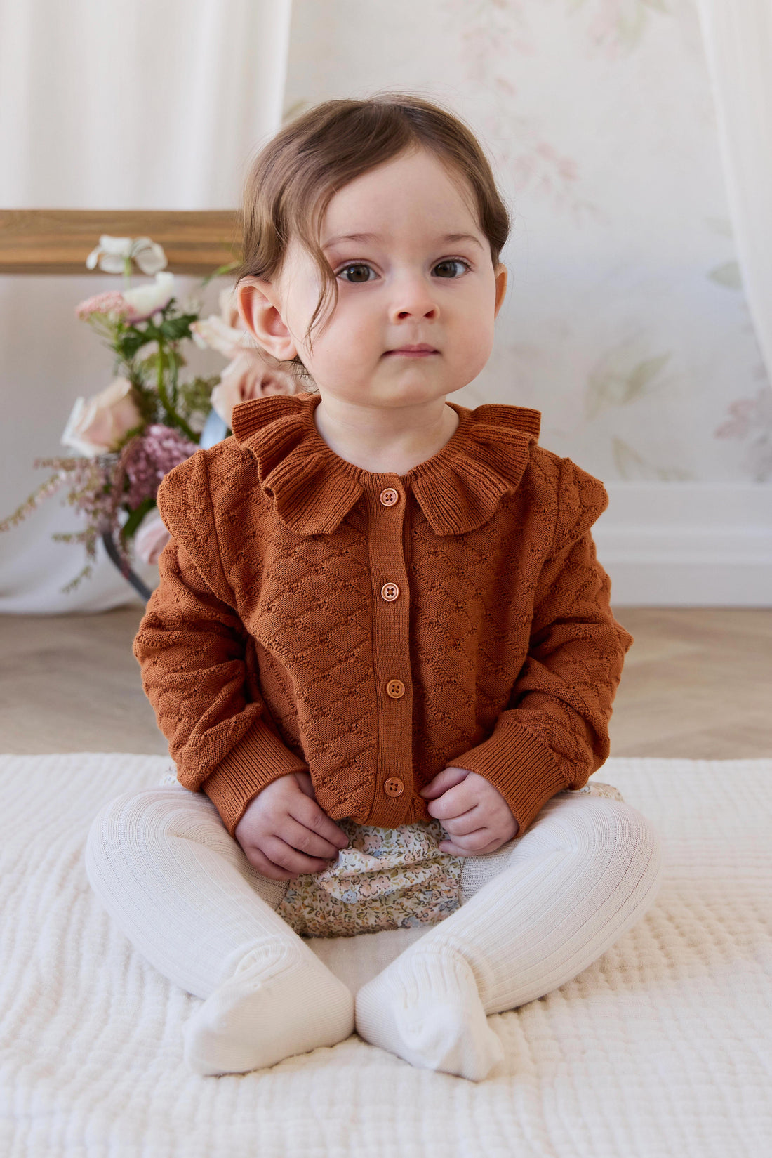 Organic Cotton Classic Bloomer - Tully Peach Childrens Bloomer from Jamie Kay USA