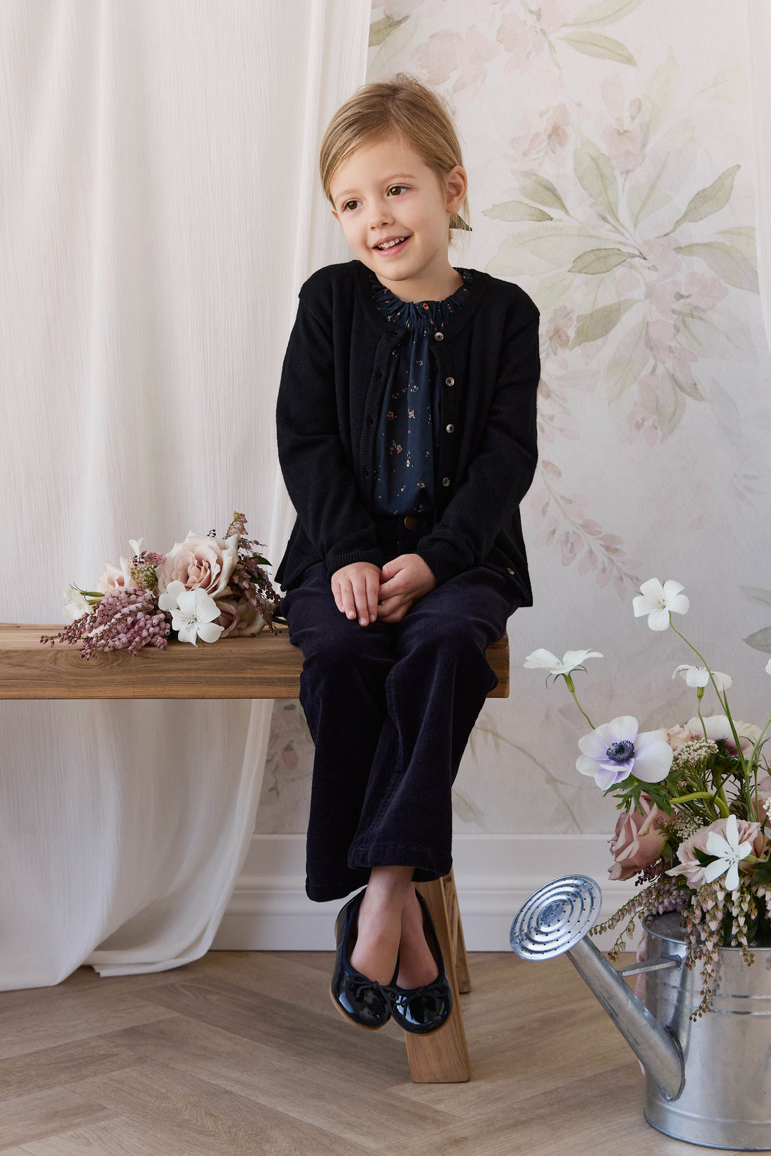 Merino Camille Cardigan - Black Childrens Cardigan from Jamie Kay USA