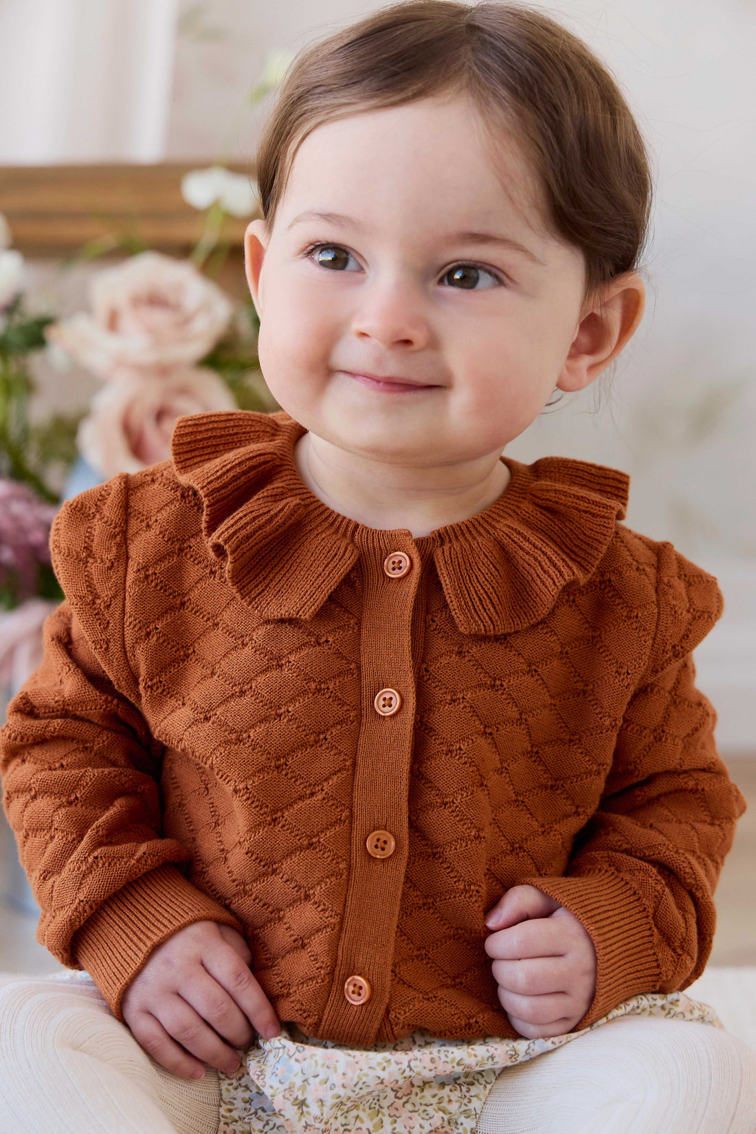 Alison Cardigan - Dusty Ginger Childrens Cardigan from Jamie Kay USA