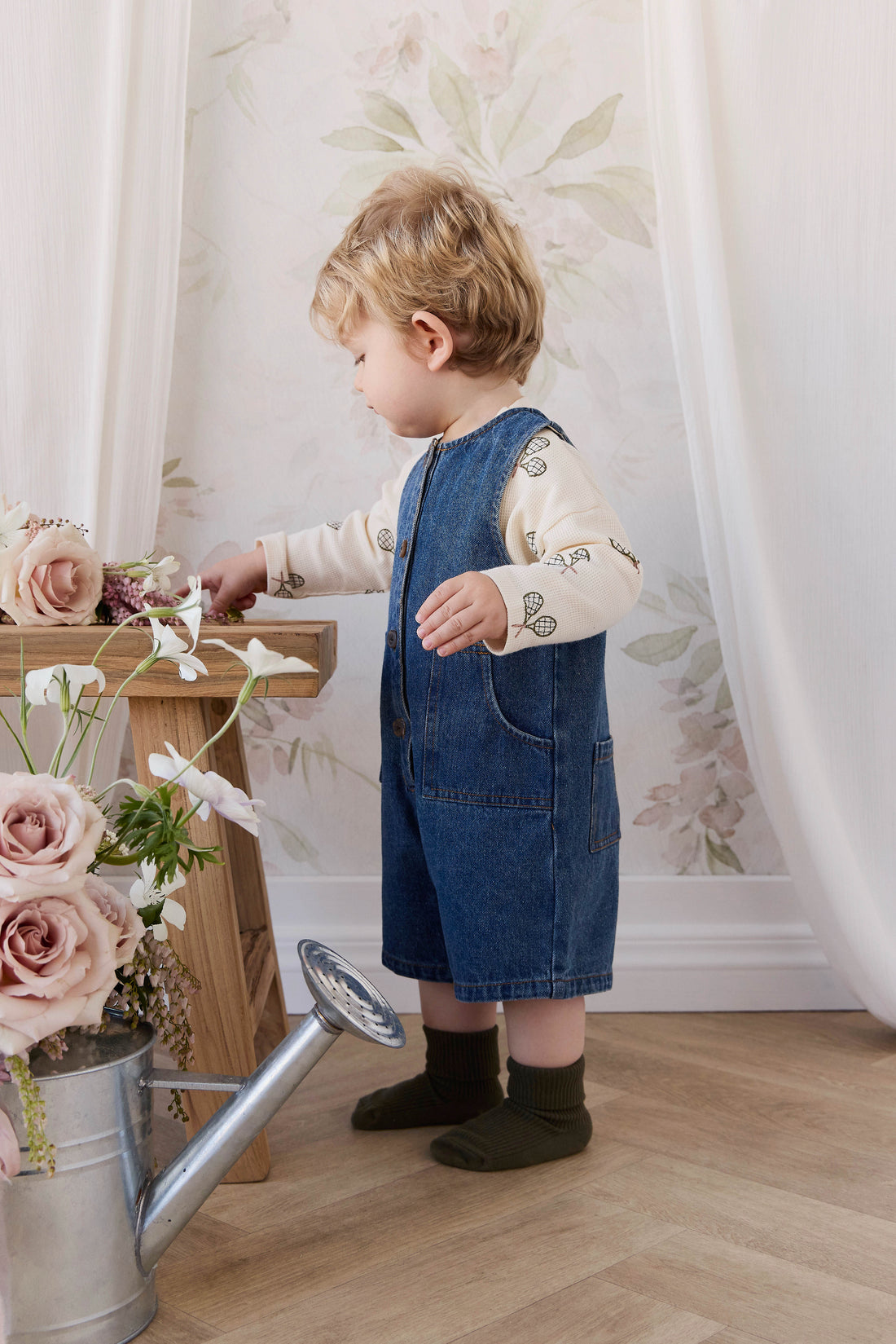Sorrel Playsuit - Classic Wash Denim Childrens Playsuit from Jamie Kay USA