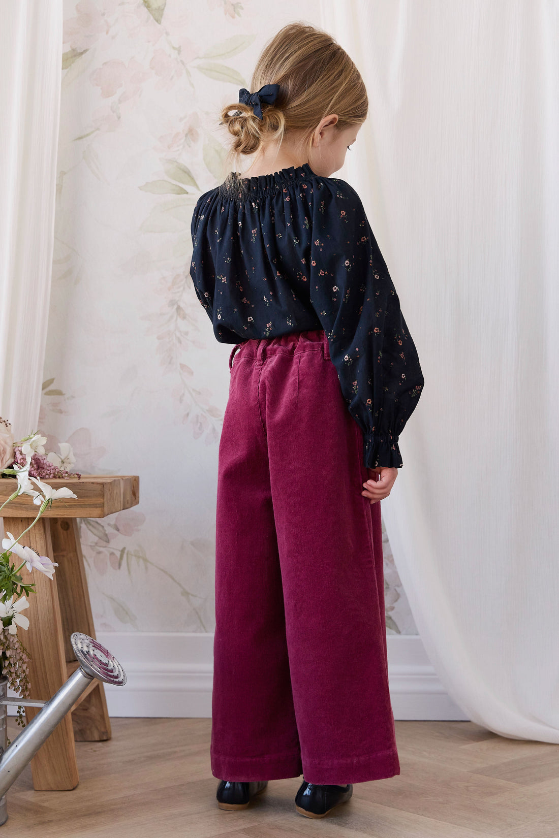 Organic Cotton Acacia Blouse - Eloise Navy Childrens Top from Jamie Kay USA