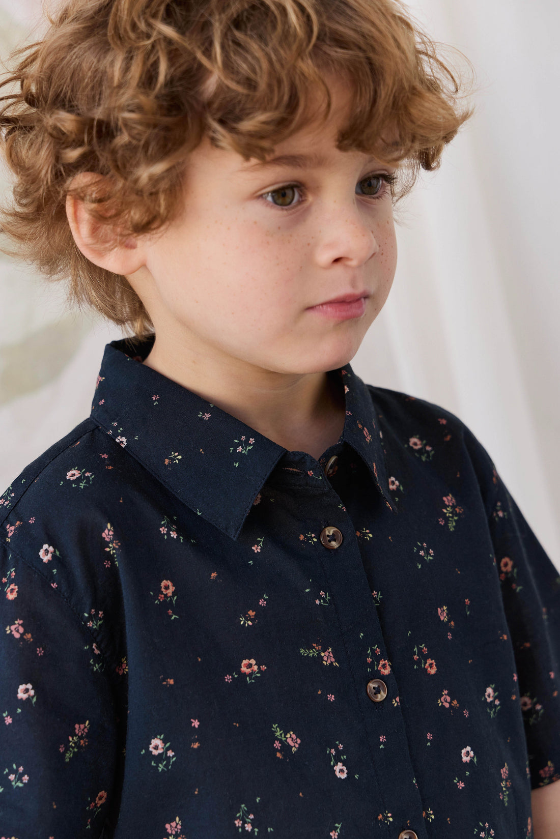 Organic Cotton Alexander Shirt - Eloise Navy Childrens Top from Jamie Kay USA