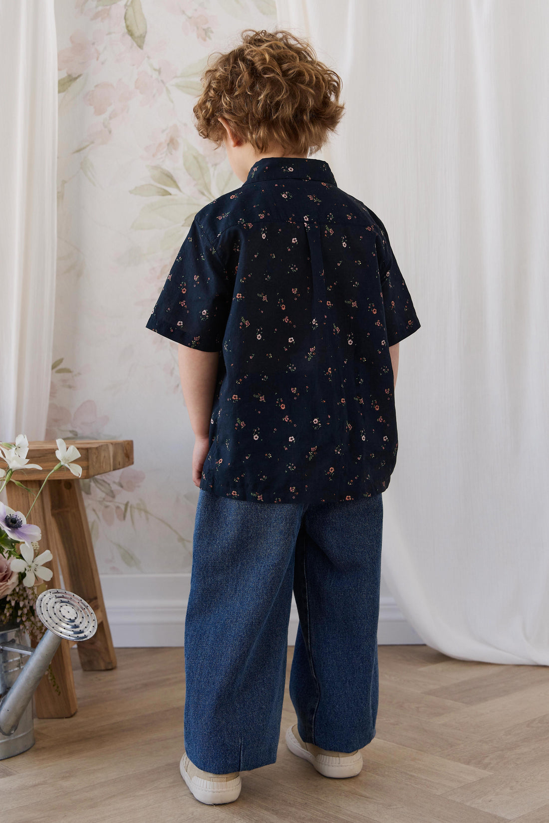 Organic Cotton Alexander Shirt - Eloise Navy Childrens Top from Jamie Kay USA