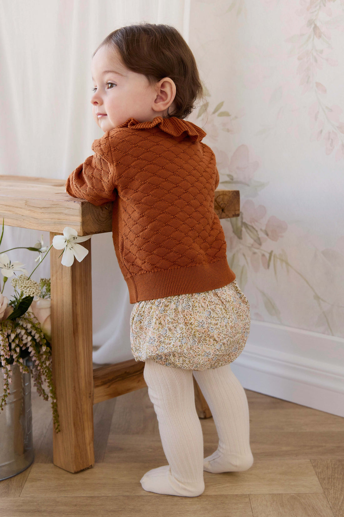 Organic Cotton Classic Bloomer - Tully Peach Childrens Bloomer from Jamie Kay USA