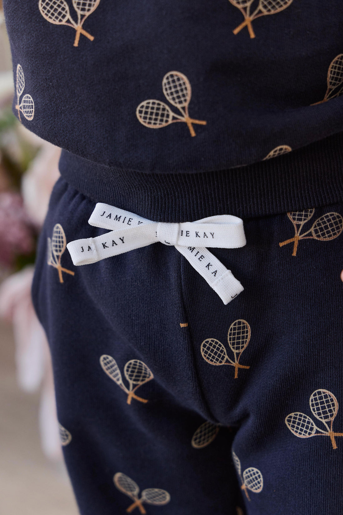 Organic Cotton Floyd Track Pant - Racquet Navy Childrens Pants from Jamie Kay USA