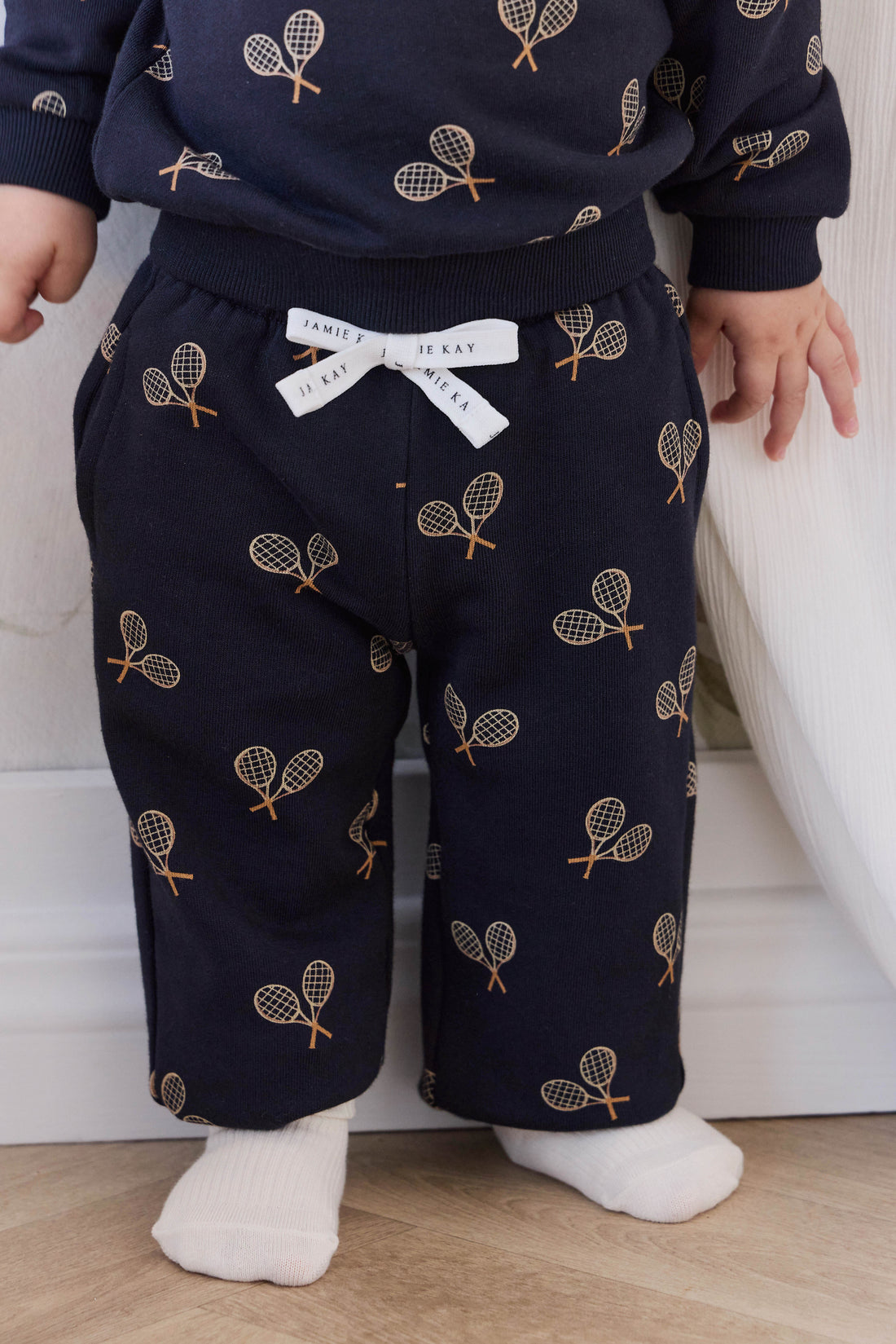 Organic Cotton Floyd Track Pant - Racquet Navy Childrens Pants from Jamie Kay USA