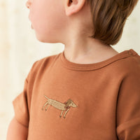 Pima Cotton Eddie T-Shirt - Spiced Cosy Basil Childrens Top from Jamie Kay USA