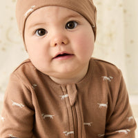 Organic Cotton Reese Zip Onepiece - Cosy Basil Spiced Childrens Onepiece from Jamie Kay USA