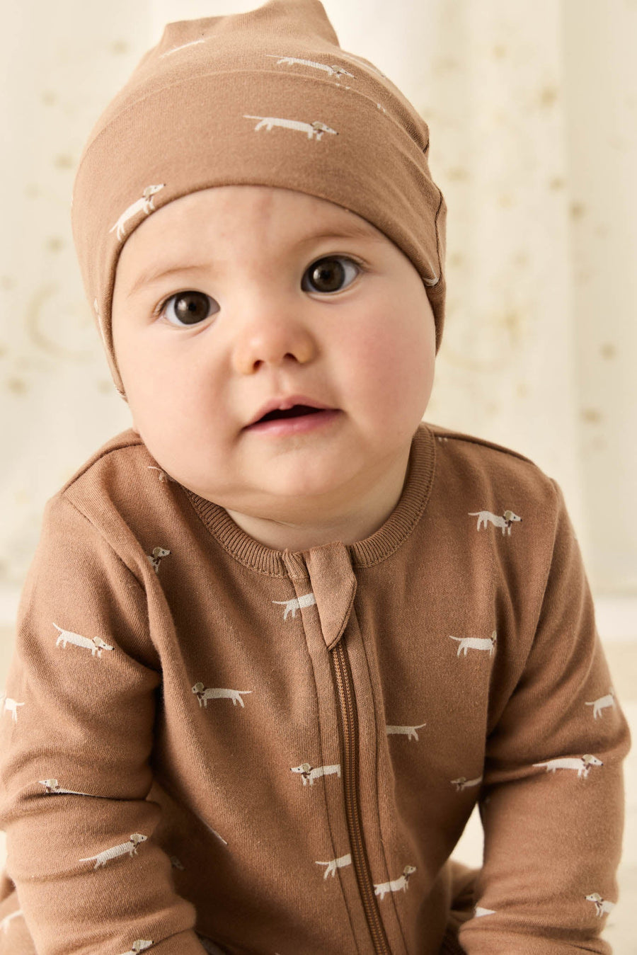 Organic Cotton Reese Zip Onepiece - Cosy Basil Spiced Childrens Onepiece from Jamie Kay USA