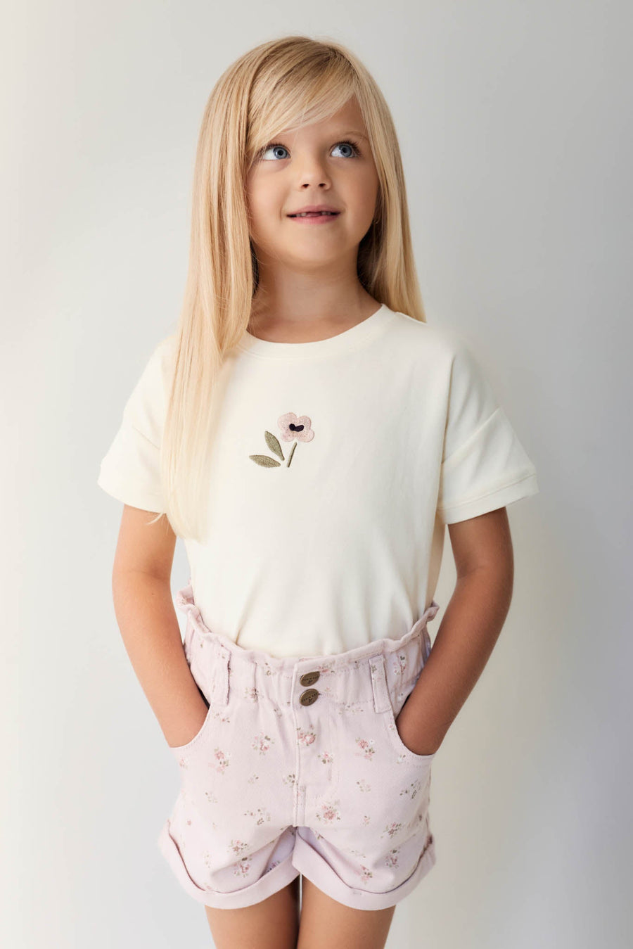 Pima Cotton Mimi Top - Parchment Petite Goldie Childrens Top from Jamie Kay USA