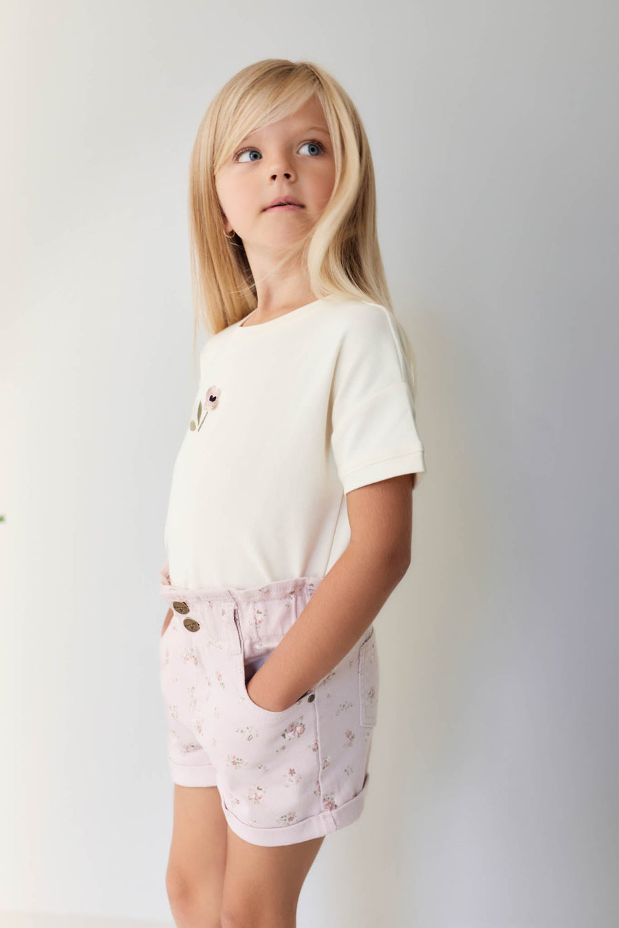 Pima Cotton Mimi Top - Parchment Petite Goldie Childrens Top from Jamie Kay USA