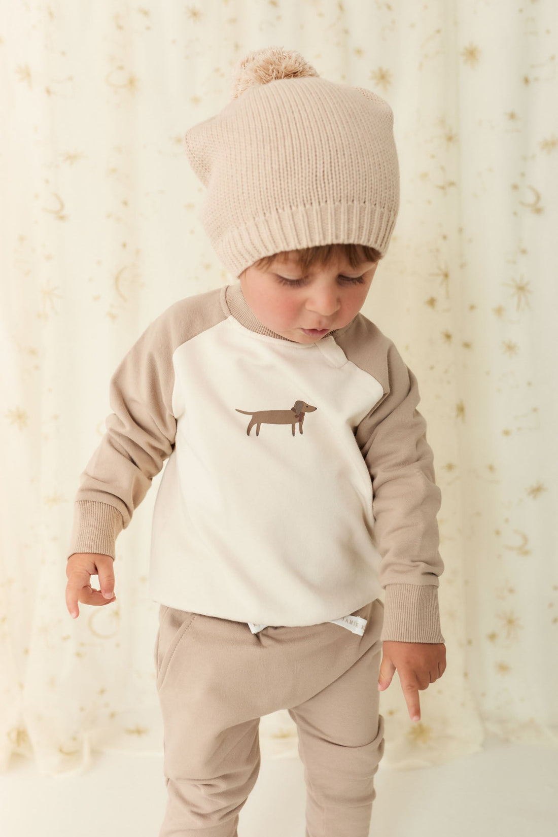 Organic Cotton Tao Sweatshirt - Vintage Taupe Cosy Basil Childrens Sweatshirt from Jamie Kay USA