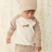 Organic Cotton Tao Sweatshirt - Vintage Taupe Cosy Basil Childrens Sweatshirt from Jamie Kay USA