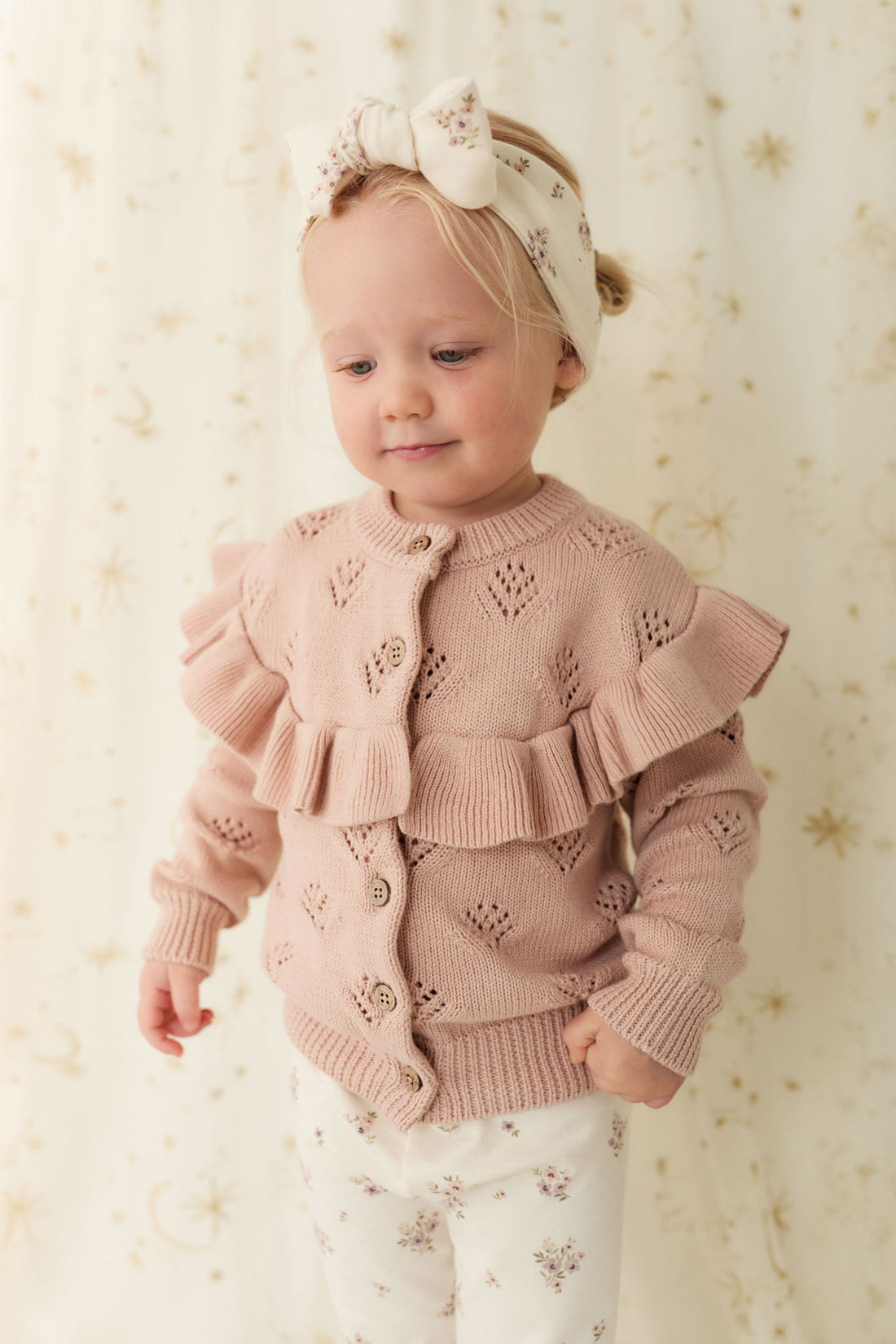 Tilly Cardigan - Dusky Rose Childrens Cardigan from Jamie Kay USA