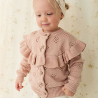 Tilly Cardigan - Dusky Rose Childrens Cardigan from Jamie Kay USA