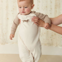 Organic Cotton Tao Sweatshirt Onepiece - Vintage Taupe Cosy Basil Childrens Onepiece from Jamie Kay USA