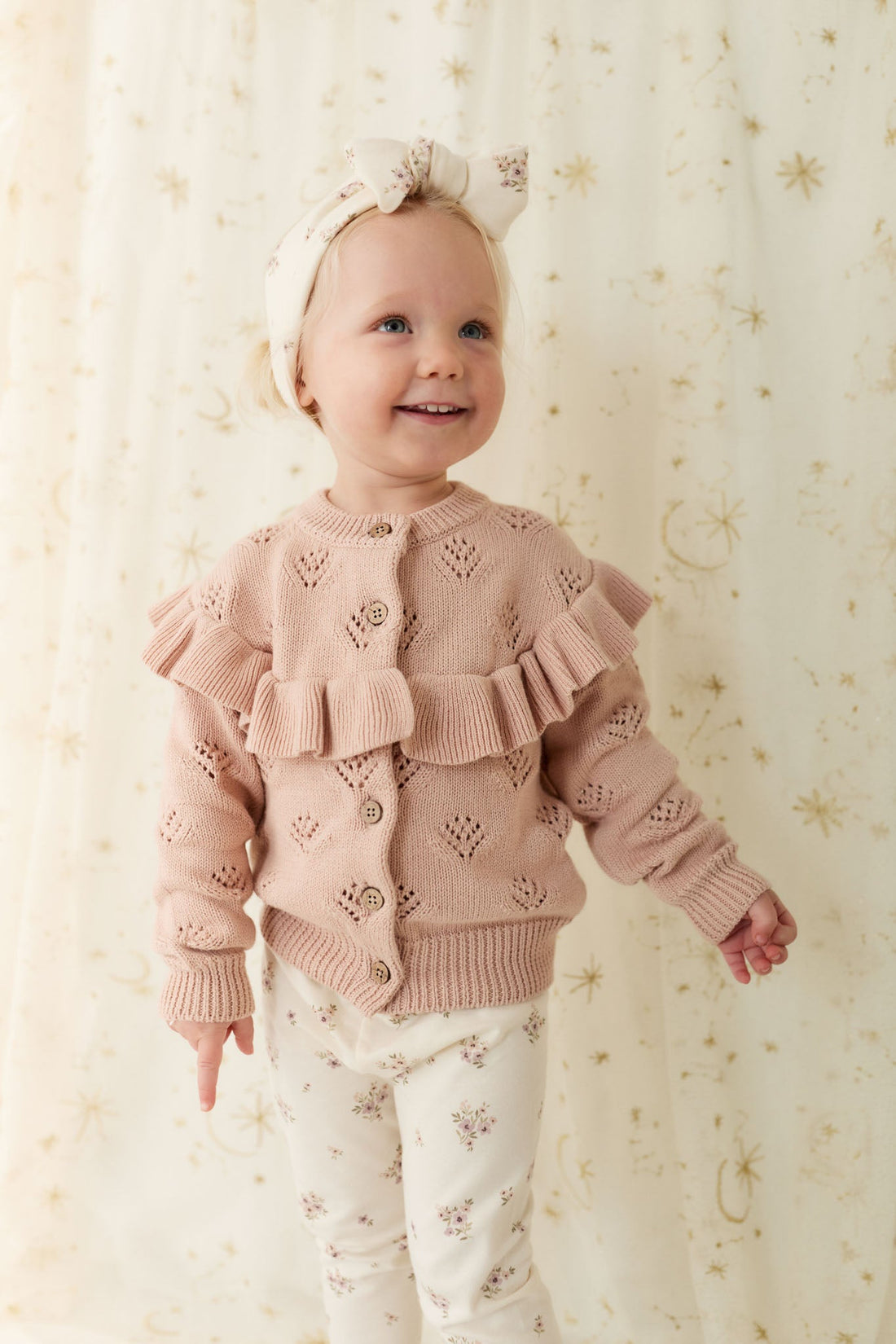 Tilly Cardigan - Dusky Rose Childrens Cardigan from Jamie Kay USA