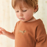 Pima Cotton Eddie T-Shirt - Spiced Cosy Basil Childrens Top from Jamie Kay USA