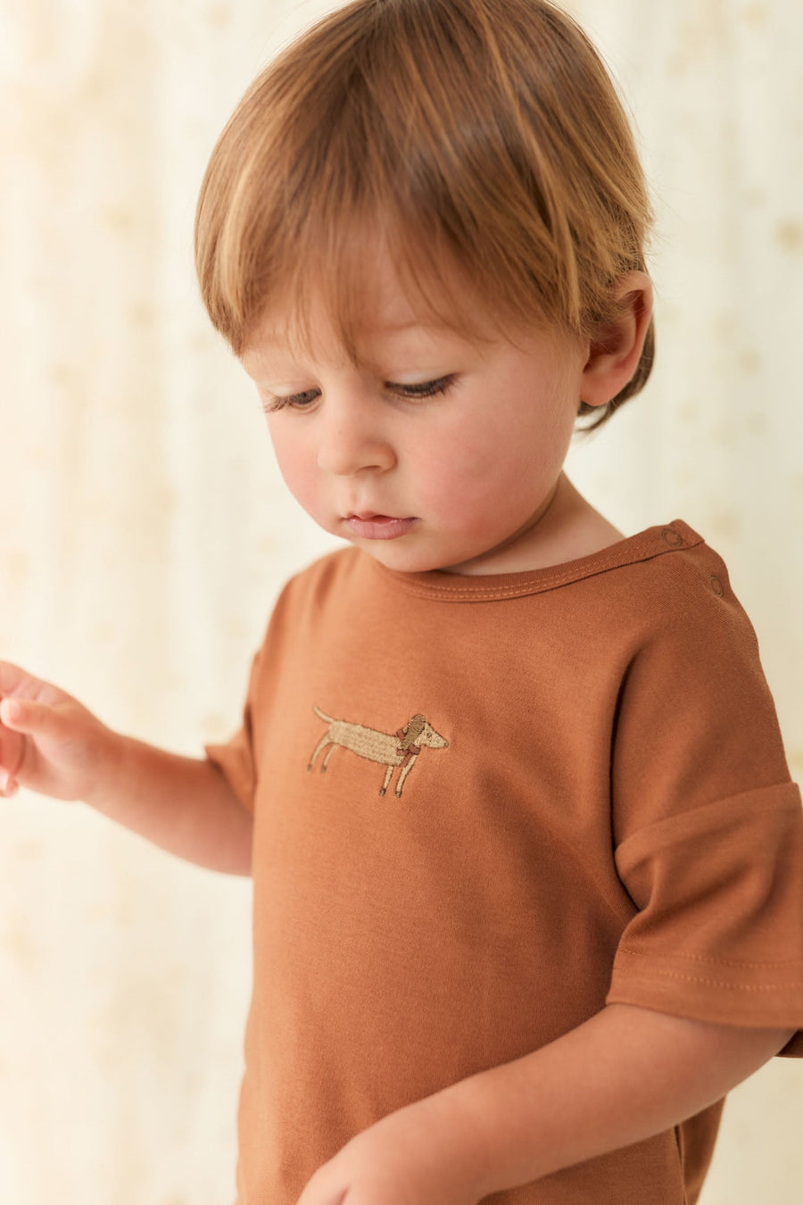 Pima Cotton Eddie T-Shirt - Spiced Cosy Basil Childrens Top from Jamie Kay USA