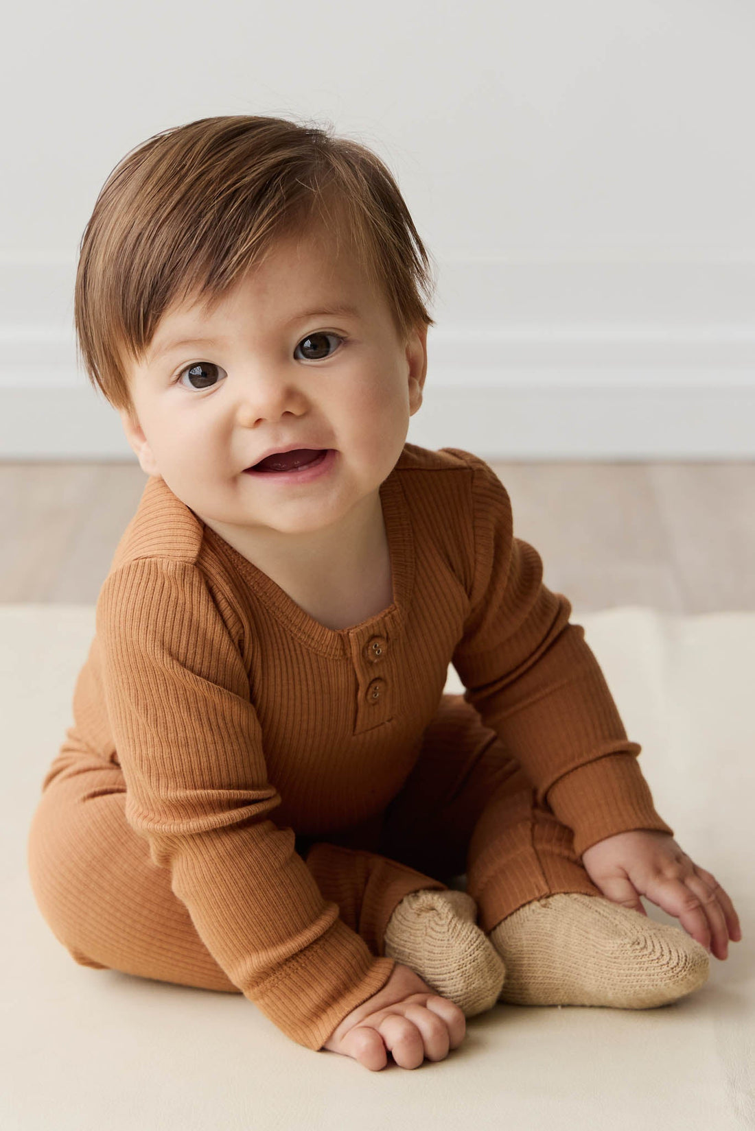 Organic Cotton Modal Long Sleeve Bodysuit - Baker Childrens Bodysuit from Jamie Kay USA