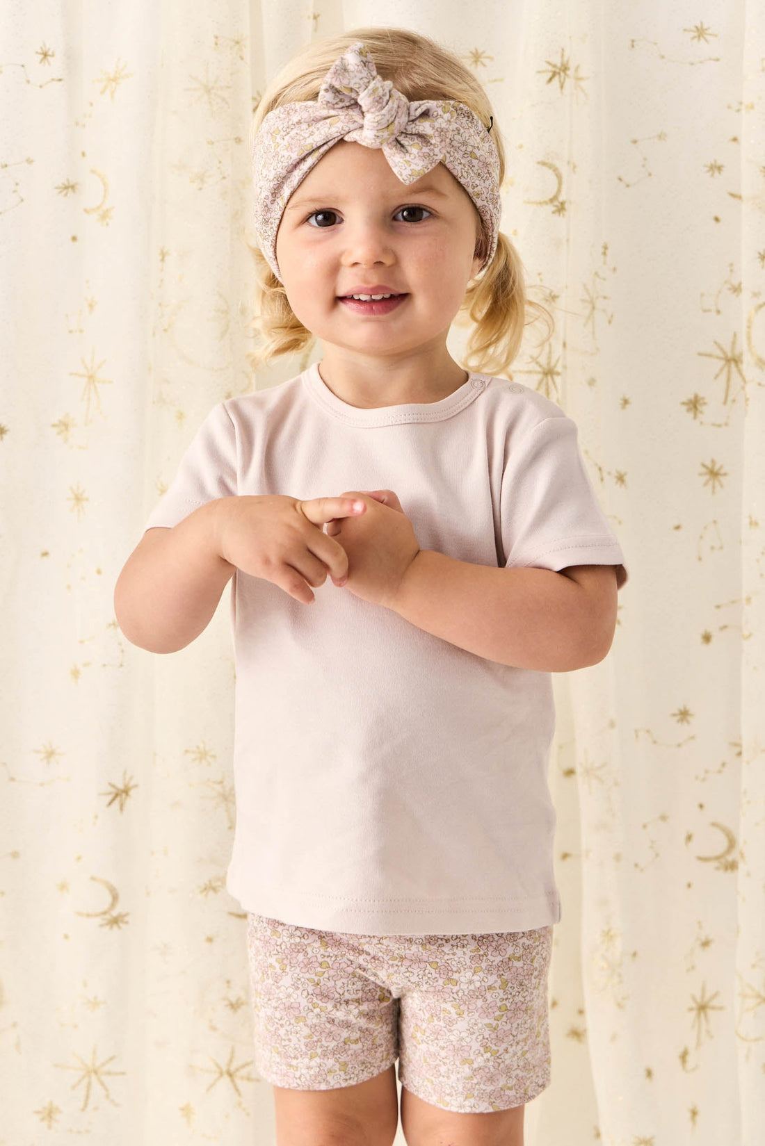 Pima Cotton Aude Oversized Tee - Rosewater Petite Goldie Childrens Top from Jamie Kay USA