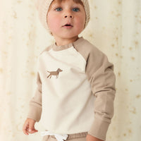 Organic Cotton Tao Sweatshirt - Vintage Taupe Cosy Basil Childrens Sweatshirt from Jamie Kay USA