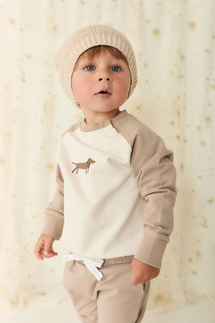 Organic Cotton Tao Sweatshirt - Vintage Taupe Cosy Basil Childrens Sweatshirt from Jamie Kay USA