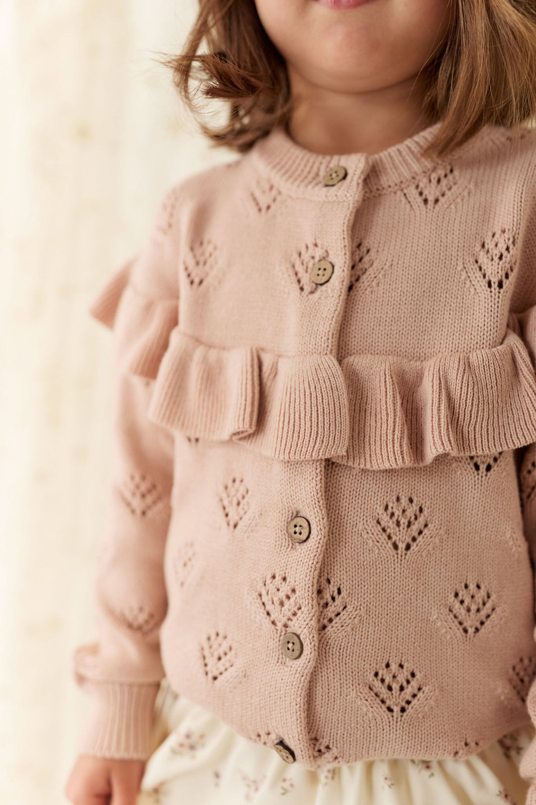 Tilly Cardigan - Dusky Rose Childrens Cardigan from Jamie Kay USA