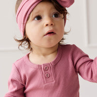 Organic Cotton Modal Long Sleeve Bodysuit - Rosette Childrens Bodysuit from Jamie Kay USA