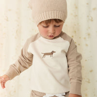 Organic Cotton Tao Sweatshirt - Vintage Taupe Cosy Basil Childrens Sweatshirt from Jamie Kay USA