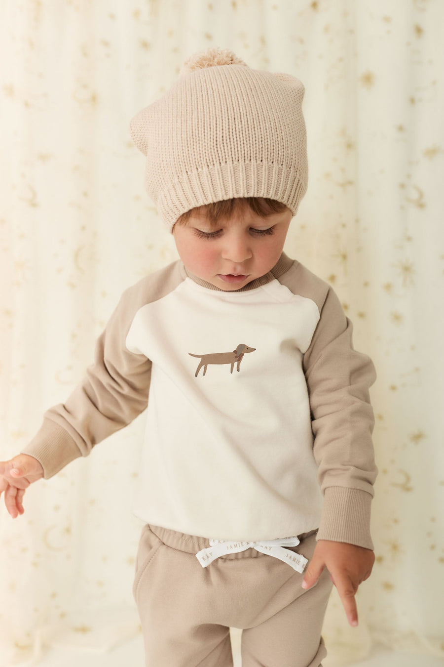 Organic Cotton Tao Sweatshirt - Vintage Taupe Cosy Basil Childrens Sweatshirt from Jamie Kay USA