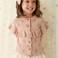 Tilly Cardigan - Dusky Rose Childrens Cardigan from Jamie Kay USA