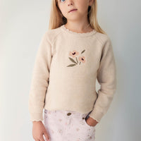 Audrey Knitted Jumper - Oatmeal Marle Petite Goldie Childrens Jumper from Jamie Kay USA