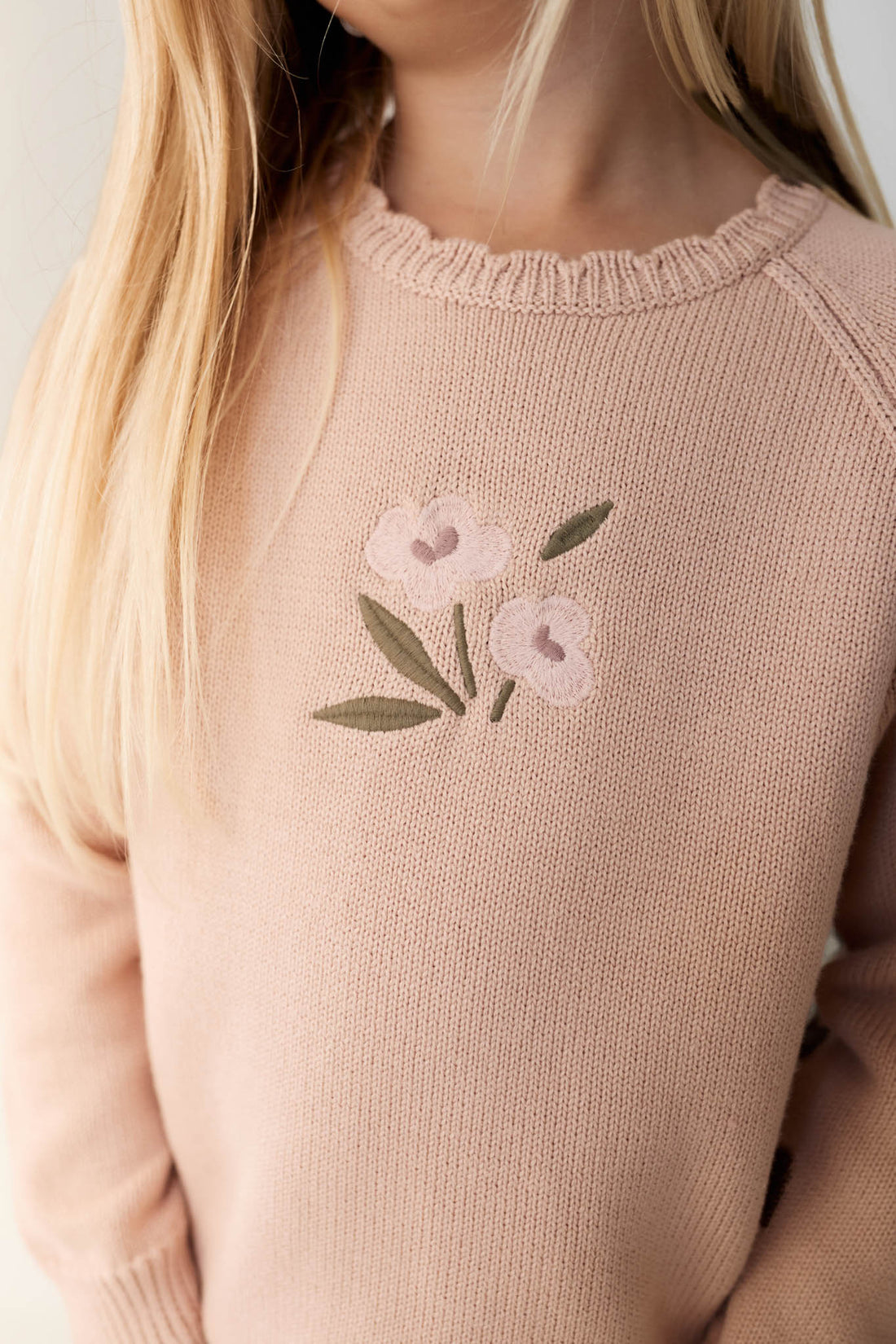 Audrey Knitted Jumper - Dusky Rose Petite Goldie Childrens Jumper from Jamie Kay USA