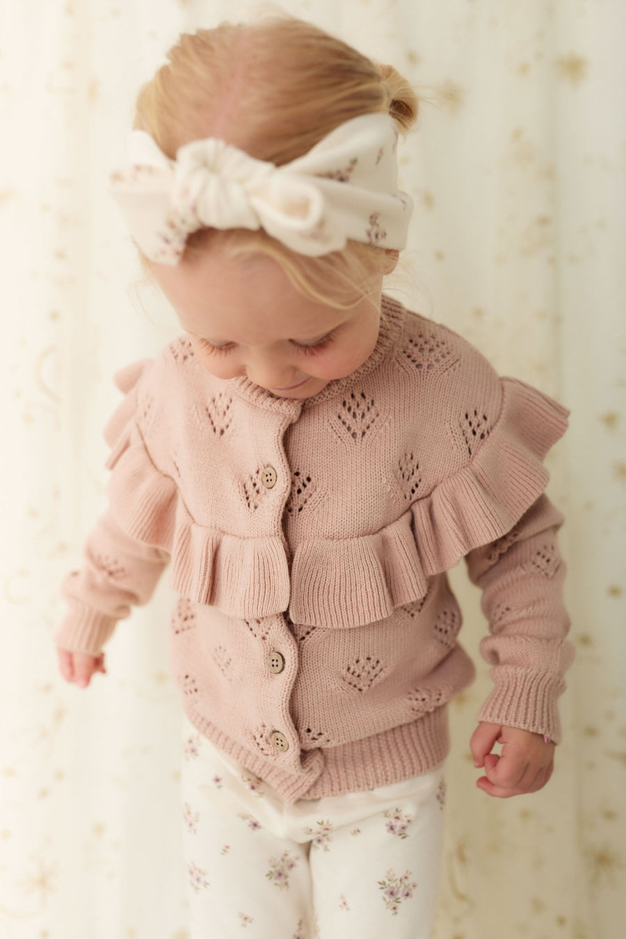 Tilly Cardigan - Dusky Rose Childrens Cardigan from Jamie Kay USA