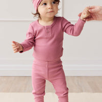 Organic Cotton Modal Everyday Legging - Rosette Childrens Legging from Jamie Kay USA