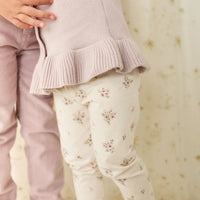 Organic Cotton Everyday Legging - Goldie Bouquet Egret Childrens Legging from Jamie Kay USA