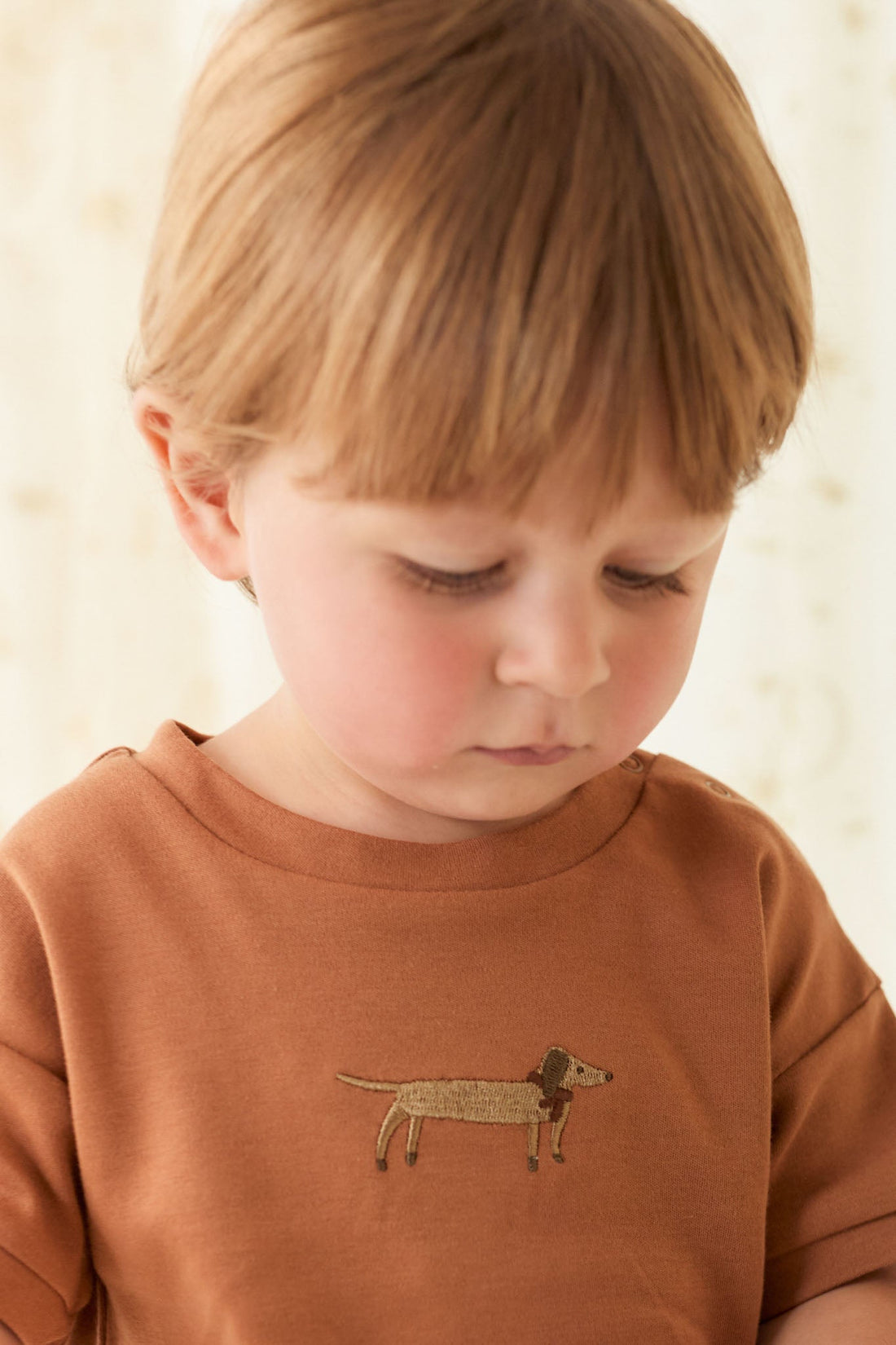 Pima Cotton Eddie T-Shirt - Spiced Cosy Basil Childrens Top from Jamie Kay USA