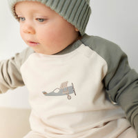 Organic Cotton Tao Sweatshirt Onepiece - Milford Sound Avion Childrens Onepiece from Jamie Kay USA