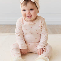 Organic Cotton Long Sleeve Bodysuit - Meredith Morganite Childrens Bodysuit from Jamie Kay USA