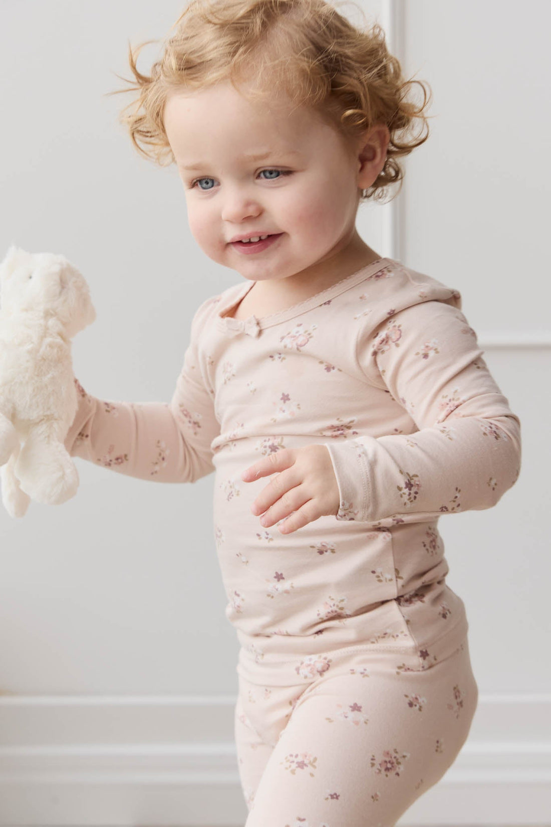 Organic Cotton Long Sleeve Top - Petite Fleur Soft Peony Childrens Top from Jamie Kay USA