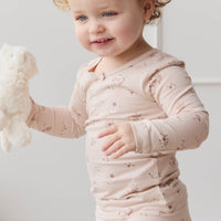 Organic Cotton Long Sleeve Top - Petite Fleur Soft Peony Childrens Top from Jamie Kay USA