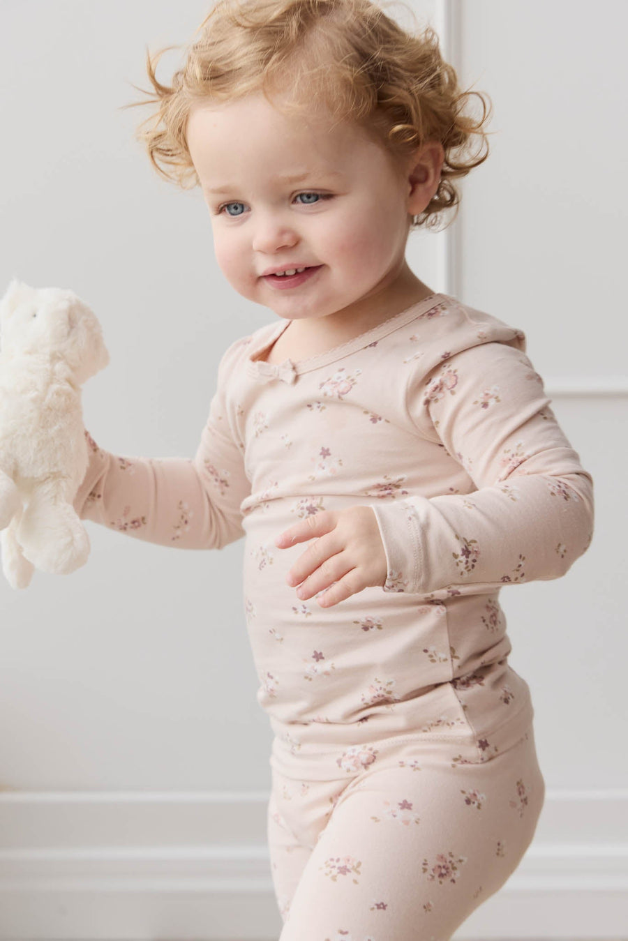 Organic Cotton Long Sleeve Top - Petite Fleur Soft Peony Childrens Top from Jamie Kay USA